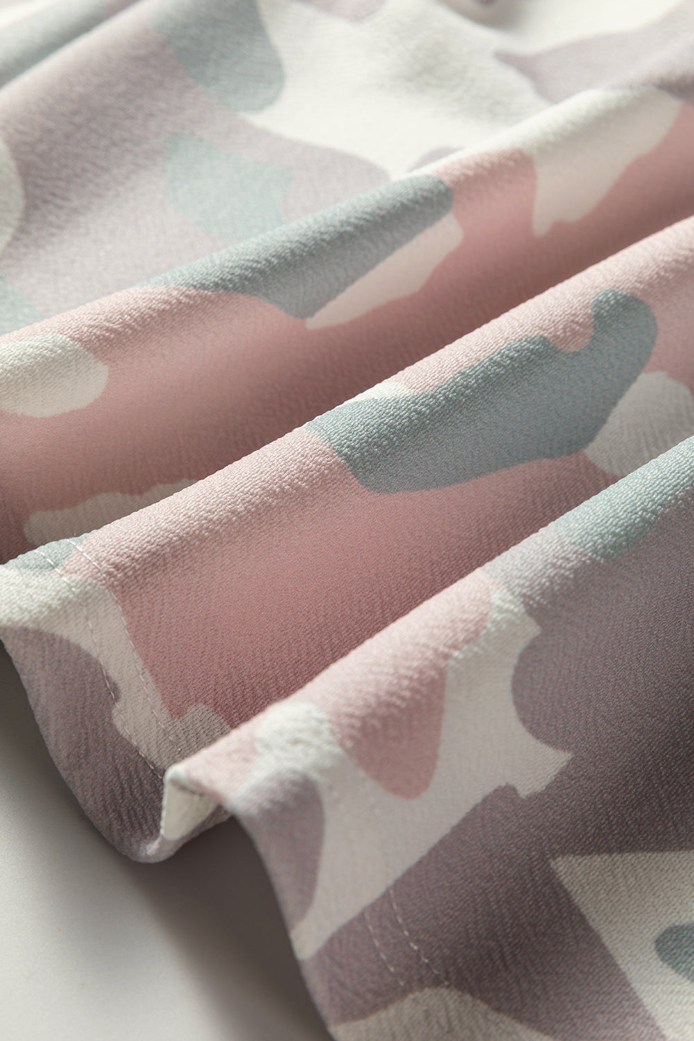 Green Plus Size Camouflage Print Drop Shoulder Loose Pullover Top