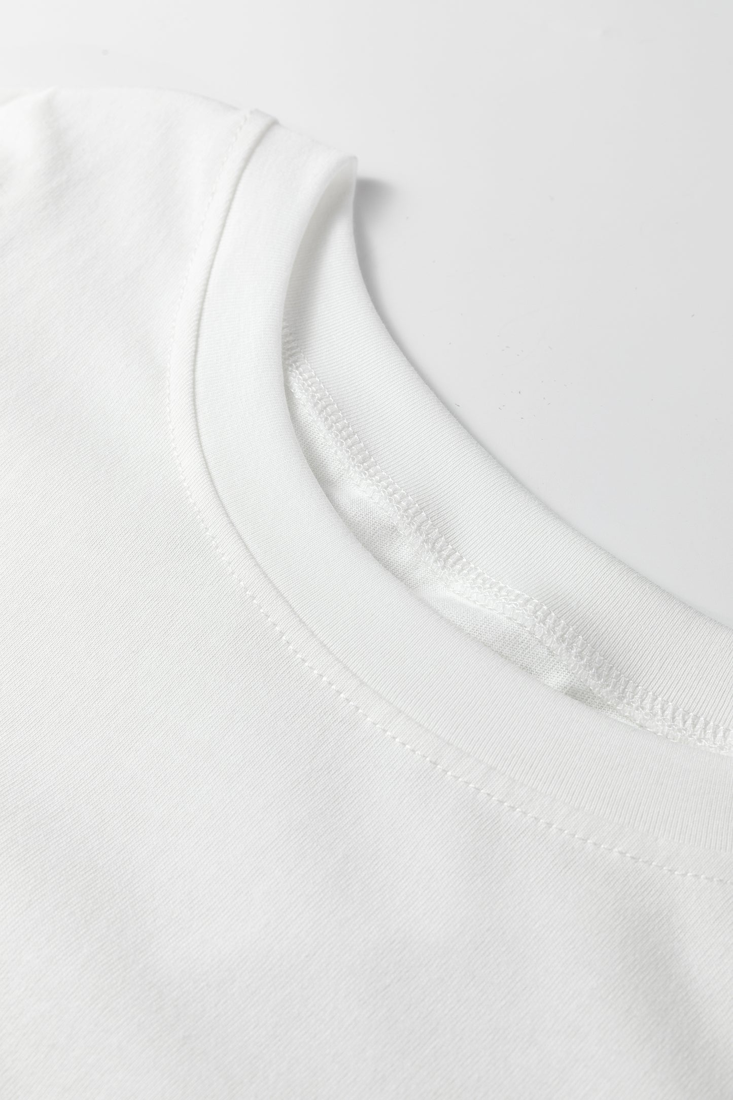 White Leopard Bow Embroidered Cotton Round Neck T Shirt